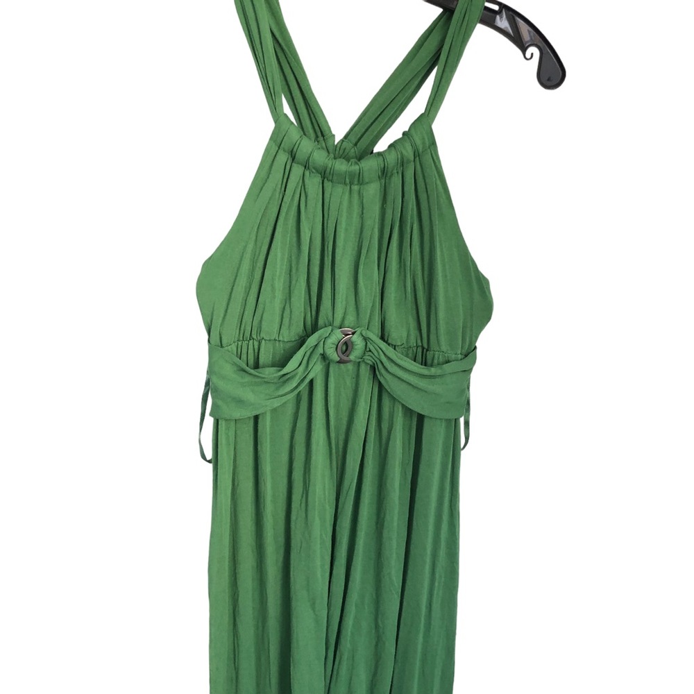 Max Studio Green Maxi Halter Strap Dress SZ L. Viscose/ spandex - Picture 5 of 16